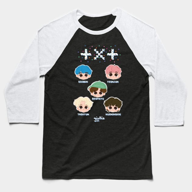 TXT Tomorrow X Together Baseball T-Shirt by Giullia - Yeppeunyeppeun Art